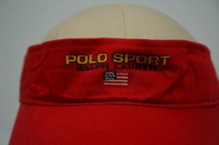 Rare Vintage POLO SPORT Ralph Lauren Spell Out USA Flag Visor Hat Cap 90s NWT 2