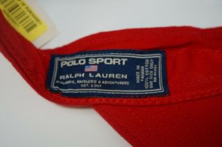 Rare Vintage POLO SPORT Ralph Lauren Spell Out USA Flag Visor Hat Cap 90s NWT 7