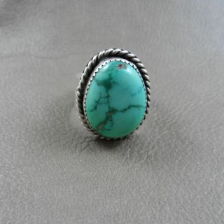 Vintage Old Pawn Turquoise Large Native American Ring Size 11.  5