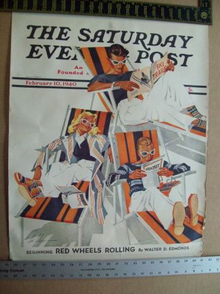 Vintage Saturday Evening Post Front Cover Poster,  February 10,  1940