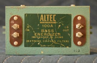Vintage Altec Lansing Corp.  100a Bass Energizer 16 Ohm