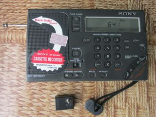 Vintage Sony Icf - Sw1000t Ssb Pll Shortwave Receiver Cassette Recorder Japan Rare