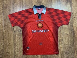 Vintage Manchester United Shirt 1996/1997 Home Kit Top Umbro 96 97 Large L Men 