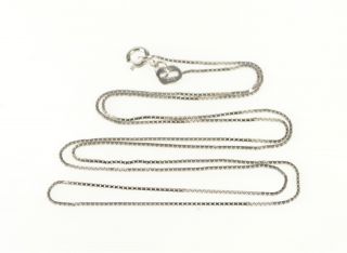 14k 0.  6mm Square Link Box Classic Chain Necklace 16 " White Gold 25