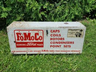 Vintage Fomoco Ford Motor Company Metal Service Parts Box Advertising