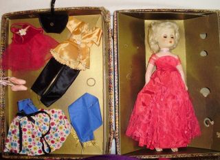 Vintage Horsman Cindy Fashion/high Heeled Platinum Blond Doll Wardrobe Suitcase