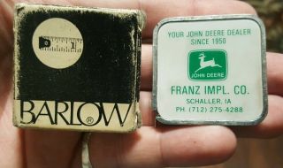 Vintage John Deere Dealer Advertising Tape Measure Franz Impl Schaller Ia Barlow