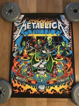 Metallica Dirty Donny Pinball Poster/print.  White Writing.  58/120.  Hetfield Rare