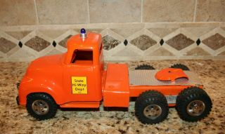 Vintage Tonka Orange Hi - Way Custom Dually Tractor Trailer Truck