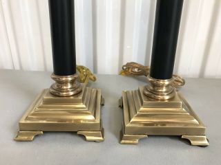 Vintage Frederick Cooper Chicago Candlestick Brass Table Lamps (Set Of 2) 2