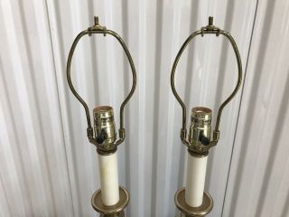 Vintage Frederick Cooper Chicago Candlestick Brass Table Lamps (Set Of 2) 4