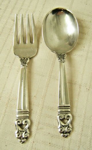 International Sterling Silver Baby Youth Set Royal Danish Fork Spoon