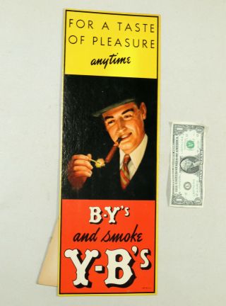Nos 1920s - 40s Antique Vtg Y - B Yocum Bros Cigar Sign Advertising Reading Pa Rare
