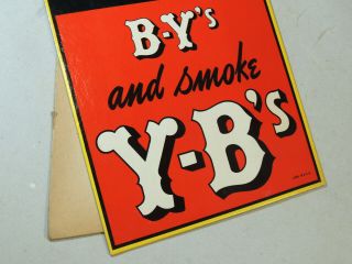 NOS 1920s - 40s Antique vtg Y - B Yocum Bros CIGAR SIGN Advertising Reading PA rare 3