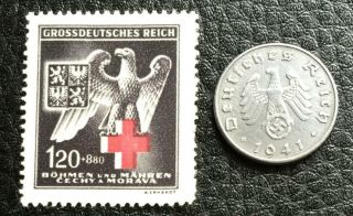 Rare Ww2 German 5 Reichspfennig Coin And Stamp Authentic Ww2 Artifacts