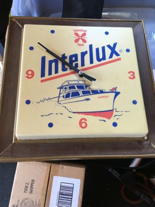 Vintage Marine Interlux Paint Co Advertising By Asi Clock Ky Usa