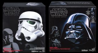 Star Wars Black Series Darth Vader & Stormtrooper Voice Changer Helmet Mask Rare