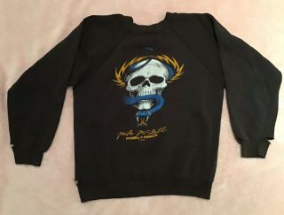Vintage Powell Peralta Sweatshirt 1984 Vtg Small Bones Mike Mcgill Skateboard S