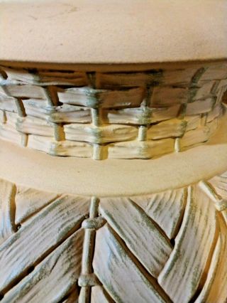Vtg MCM Frederick Cooper Arts & Crafts Pottery Table Lamp,  Ginger/Rice Basket 5