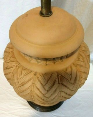 Vtg MCM Frederick Cooper Arts & Crafts Pottery Table Lamp,  Ginger/Rice Basket 8