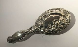 Antique Art Nouveau Solid Silver Backed Brush Hallmarked 1908,  Samuel M Levi