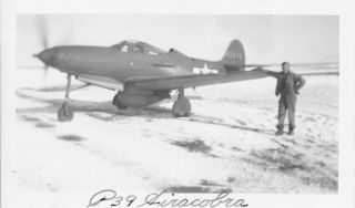 1945 Wwii Usaaf Atc 7th Fs Bismark Nd Airplane Photo P - 39 Airacobra Revved Up