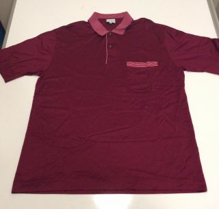 Vintage Brioni Men’s Burgundy Polo Shirt Size Medium Made In Italy