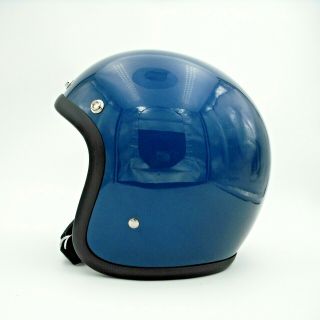 Motorcycle open face helmet 3/4 Vintage dirt bike helmet scooter helmet blue 2