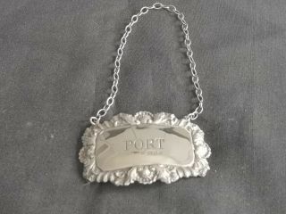 Silver Port Decanter Label Bottle Ticket Shell Foliage Decoration Top Quality