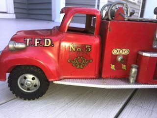 Vintage 1950’s Tonka No.  5 Metal Toy Pumper Fire Truck 3