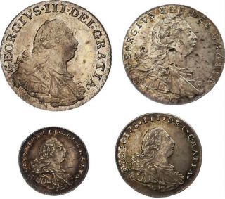 Aa186) Great Britain George Iii.  1760 - 1820 Maundy Set 1 - 4 Pence 1800,  Box Rare