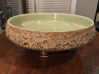 Vintage Yamasan Ikebana Suiban Vase Pottery Planter Japan Bowl 9.  25” Mcm Tripod