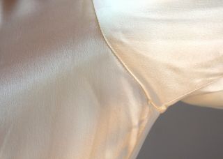 1930s Bias Cut Satin Gown Cream White Puff Sleeve Long Vintage Wedding Dress xs 5