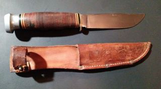 Authentic Vintage Kabar USA 1205 Fixed Blade Hunting Knife with Sheath Euc 2