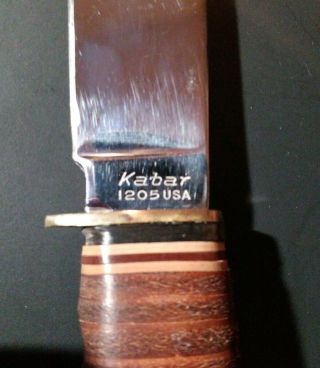 Authentic Vintage Kabar USA 1205 Fixed Blade Hunting Knife with Sheath Euc 4