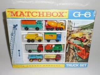 Rare Matchbox G - 6 Truck Gift Set Box // Vehicules