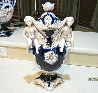 Vintage Capodimonte Porcelain Figurine Large Covered Urn " Stunning "