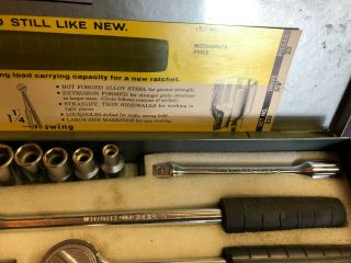 Vintage Wright Allied Tools Socket Wrench 25 Piece Set Dr 3/8 2