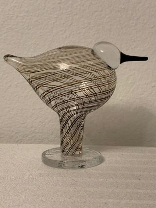 Iittala Oiva Toikka Finland Art Glass Bird Retired Ringed Plover Signed Rare