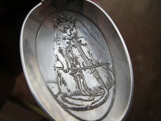 Antique Tiffany - Sterling - Baby Spoon W/ Cat Playing Cello No Monograms