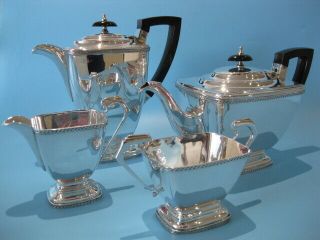 Stunningly Elegant Antique Large Silver Plated Art Deco Tea & Coffee Service
