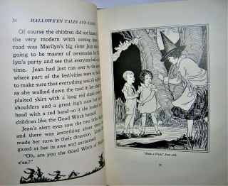 VINTAGE 1920 ' s HALLOWEEN Book HALLOWE ' EN TALES By Ethel Owen Illustrated HUBBARD 7