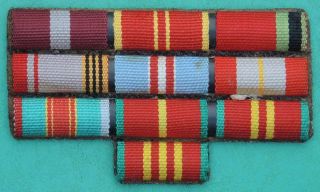 Old Big Group 10 Ribbon Bars Cccp Red Army Officer Ussr Soviet Russian