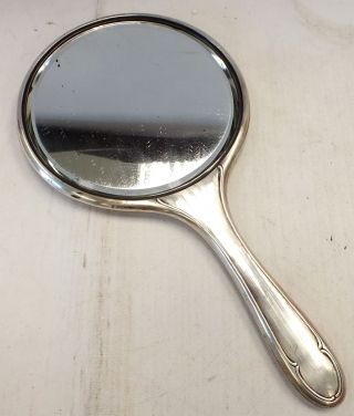 Antique 1915 Hallmarked Solid Silver Vanity Mirror - N05