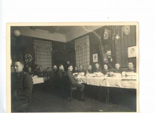 Photo Ww2 German Soldiers In Partyroom,  Nazi Symbols 721