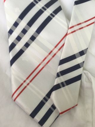 Burberry White Nova Check Men’s Tie Scarf Vintage 100 Silk