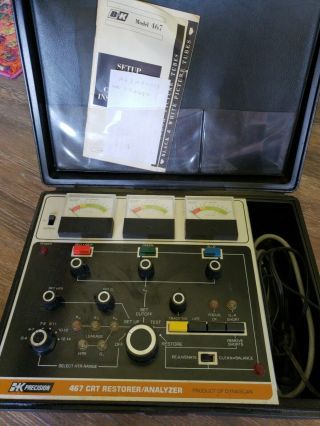 Vintage B/k Precision 467 Crt Restorer / Analyzer / Adaptors