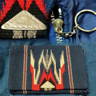 Vintage 1930s Chimayo Native American Indian Rug Blanket Purse Talon Zipper