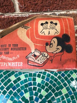 Vintage 1950s Mickey Mouse Club Mouseketeer Toy Tin Typewriter COHN w Box Disney 8