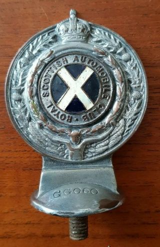 Rare Vintage Royal Scottish Automobile Club Car Badge